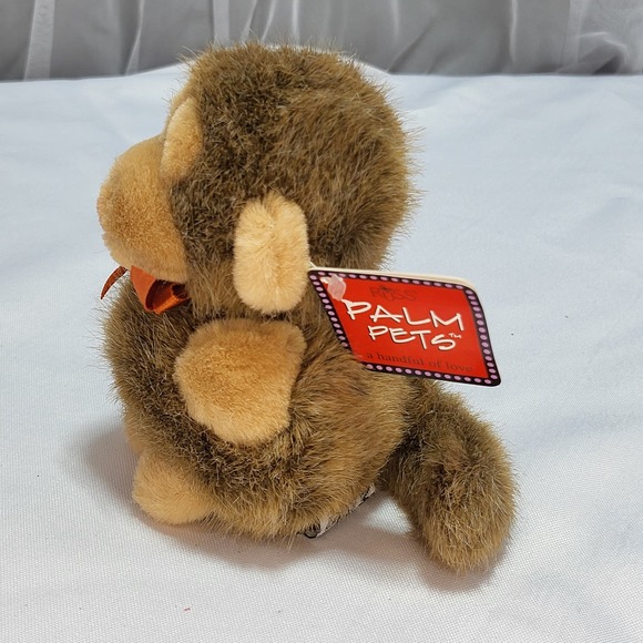 Russ Berrie Mookie Monkey Plush 5" Stuffed Animal Toy Fuzzy Chimp Palm Pet w Bow - Picture 2 of 8